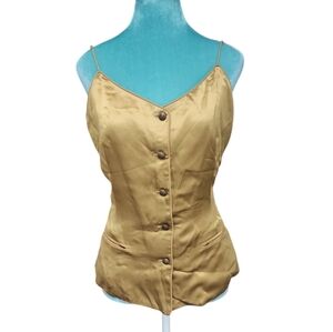 Vintage Y2K Pinky & Dianne Silk Button Front Cami Blouse Vest Size 12 M/L